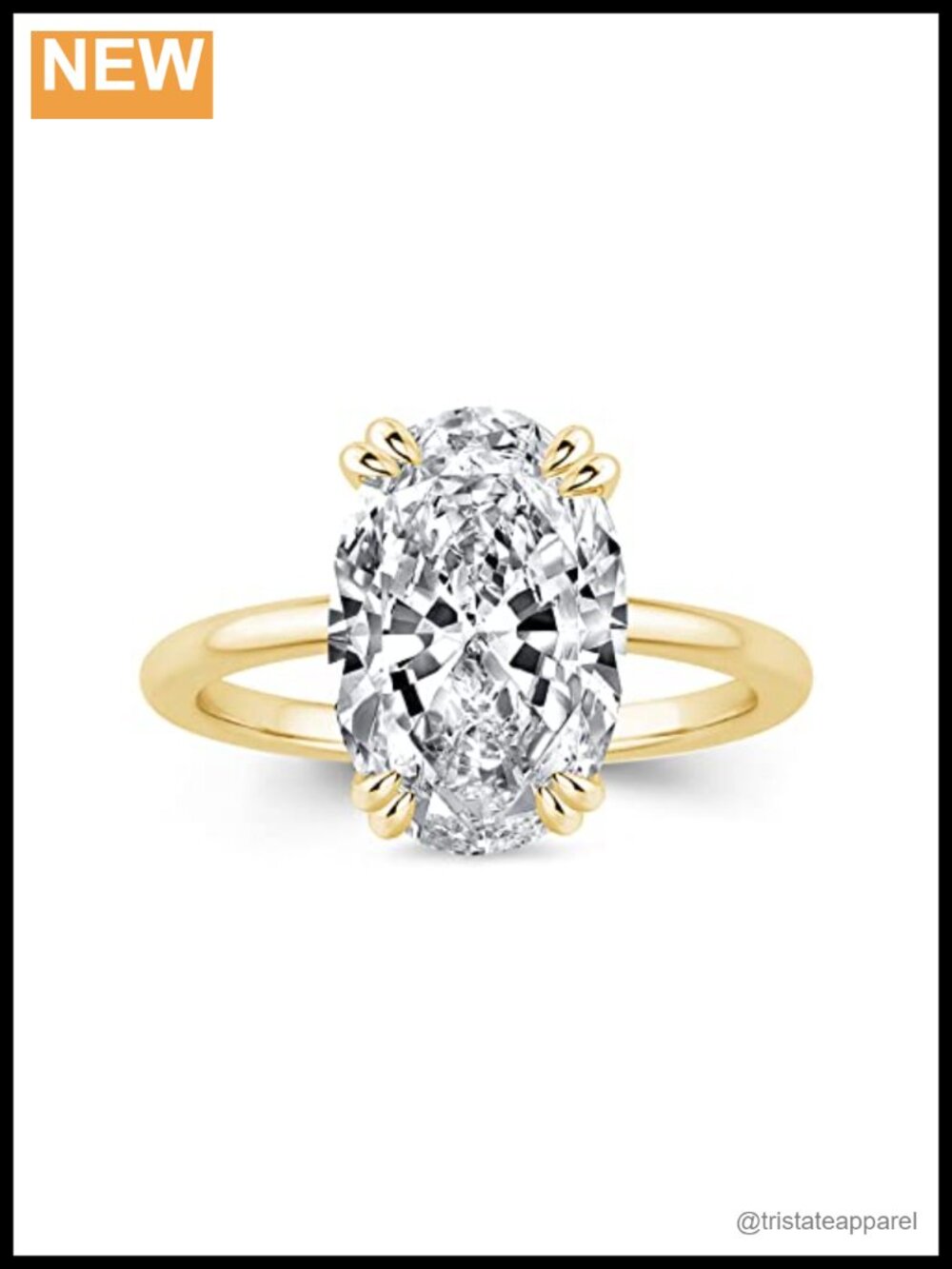 Sterling Silver Oval Cut CZ Engagement Ring Promise Ring Size 8.5